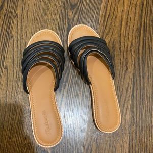 Women’s madewell black leather slides